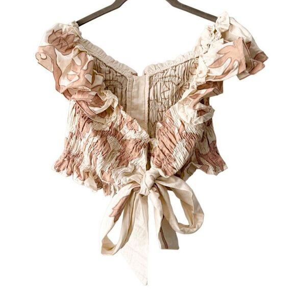 Free People Llani Applique Set, Mini Skirt Crop Top + Floral Skirt 2 Pieces NEW! - Picture 4 of 8